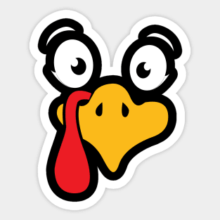 Thanksgiving Turkey Face Sticker